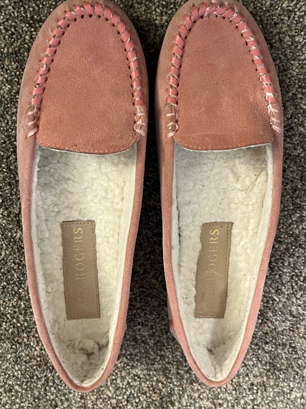 Jack Rogers Coral Pink Suede Moccasin Slippers